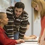 Young people having a discussion