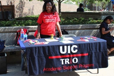 Brittney Gunn at the TRiO booth