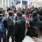 Students gathered at the UIC Career Fair