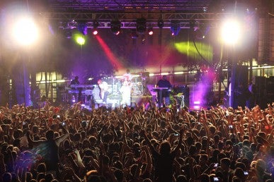 Crowd and stage at Spark in the Park