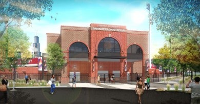 Rendering of Curtis Granderson Stadium entrance