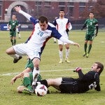 Aris Zafeiratos takes the ball from Wright State