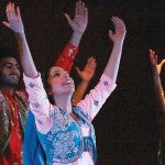 UIC Bhangra dancers performing