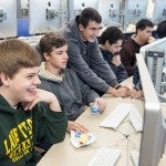 Students in Lane Tech computer science class