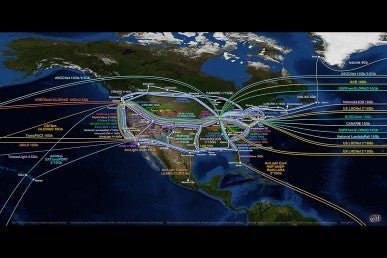 Map illustrateing StarLight national Research & Education Networks