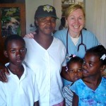 Sue Walsh with Haitian family