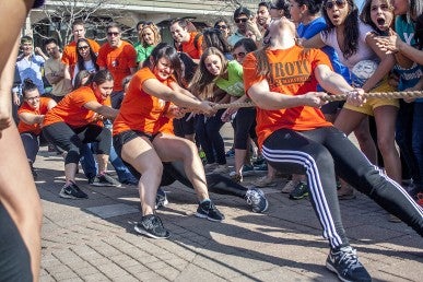 Sorority sisters playing Tug-of-War