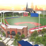 Aerial rendering of Curtis Granderson Stadium