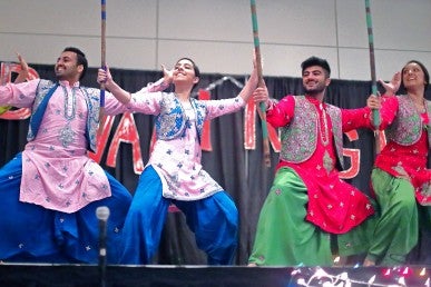 Pairs of dancers performing