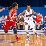 Women's basketball vs Bradley. Melita Emanuel-Carr