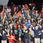 crowd of students at the UIC Athletics youth outreach program