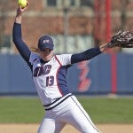 Elaine Heflin winds up for a pitch