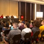 crowd and panel