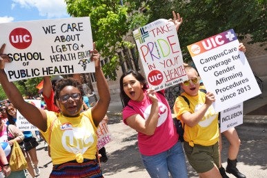 Chicago Pride Parade; students