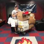 Athletes collect items for hurricane relief