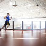 Male running on the track