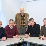 Dr. John C. Mason Jr. and his four sons, seated from left – Dr. Jeffrey Mason, Dr. John C. Mason III, Michael Mason and Steve Mason