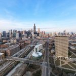 Aerial view of the skyline