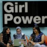 UIC students at the Women in Computer Science (WiCS) Office