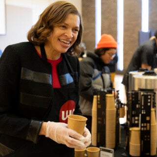 UIC faculty and staff enjoyed hot chocolate with Chancellor Marie Lynn Miranda during special events Dec. 3 and 5 at Student Center East and Student Center West.
Photos by Jenny Fontaine UIC faculty and staff enjoyed hot chocolate with Chancellor Marie Lynn Miranda during special events Dec. 3 and 5 at Student Center East and Student Center West. Photos by Jenny Fontaine