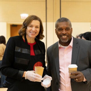 UIC faculty and staff enjoyed hot chocolate with Chancellor Marie Lynn Miranda during special events Dec. 3 and 5 at Student Center East and Student Center West.
Photos by Jenny Fontaine UIC faculty and staff enjoyed hot chocolate with Chancellor Marie Lynn Miranda during special events Dec. 3 and 5 at Student Center East and Student Center West. Photos by Jenny Fontaine