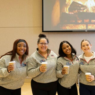 UIC faculty and staff enjoyed hot chocolate with Chancellor Marie Lynn Miranda during special events Dec. 3 and 5 at Student Center East and Student Center West.
Photos by Jenny Fontaine UIC faculty and staff enjoyed hot chocolate with Chancellor Marie Lynn Miranda during special events Dec. 3 and 5 at Student Center East and Student Center West. Photos by Jenny Fontaine